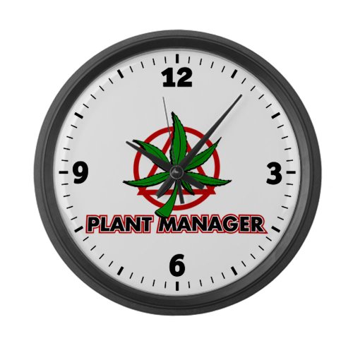 Large Wall Clock Marijuana Plant Manager