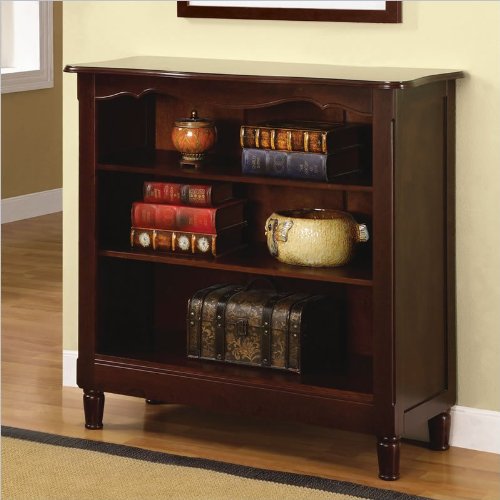 Powell Traditional Birch-Veneer Bookcase, Brown Cherry Finish