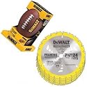DEWALT DW3578F8 Heavy Duty 10-Pack of 7-1/4 Inch 24 Tooth Framing Blades with FREE DEWALT Football