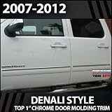 2007-2012 GMC Sierra Crew Cab 1 Chrome Door Molding Trim 