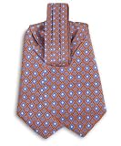 ASC-5314 - Orange - Blue - Mens Woven Silk Ascot