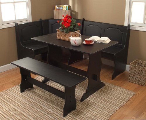 TMS 3-Piece Nook Dining Set, Black