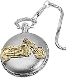 Bicolor Taschenuhr mit ETA Laufwerk Kult Harley in Gold Damen