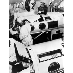 Polio Patients Being Treated with Iron Lungs in a Hospital Ward, 1948 Photographic Poster Print, 24x32