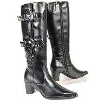 JANE KLAIN Damen Winter Langschaft Stiefel, variable Schaftweite, schwarz
