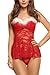 Avidlove Womens Lingerie Red Christmas Babydolls Lace Nightwear Santa Chemises Underwire Nighties