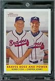 2007 Topps Heritage Baseball Card # 314 Chipper Jones / Bobby Cox Atlanta Braves - Mint Condition - In Protective Display Case