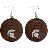 NCAA Dayna U Michigan State Spartans Ladies Infinity Round Wooden Earrings