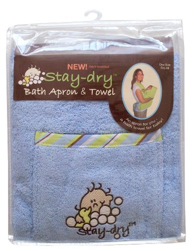 Stay-Dry Bath Apron and Towel Blue