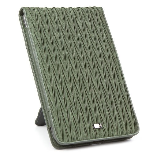 JAVOedge Chevron Scrunch Flip Case for the Barnes & Noble Nook Color / Nook Tablet (Olive) - Latest Generation