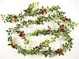 Artificial Flower Mini Diamond Rose Wired Garland (176cm) (Dark Red) from GT Decorations
