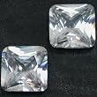 2 White Square Faceted Cubic Zirconia CZ Gem 7.5mm