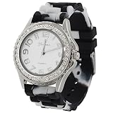Geneva Women's Platinum Mixed Color Silicone Watch