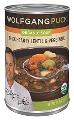 Wolfgang Puck Organic Thick Hearty Lentil & Vegetable Soup, 14.5-Ounce Cans (Pack of 12)