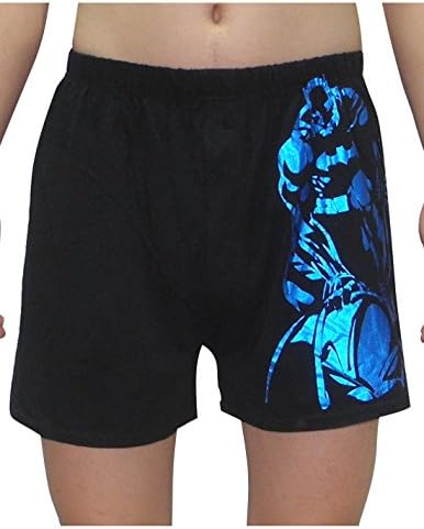 DC COMICS BATMAN Mens Functional Open Fly Boxer Shorts / Underwear L Black