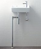 LIXIL(リクシル)INAX トイレ手洗 狭小手洗シリーズ ハイパーキラミック 床排水(ボトルトラップ)・壁給水 BB7(ブルーグレー) L-A35HP