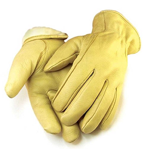 Northstar Mens Full Grain Tan Deerskin Gloves Lined 40 gram 3M Thinsulate 013T