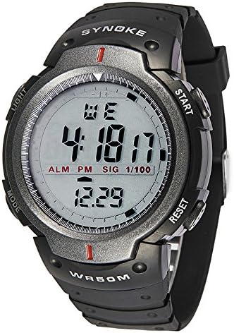 Sz® Men Sport Watches Synoke LED Electronic Digital Watch Waterproof Military Watch (grey)