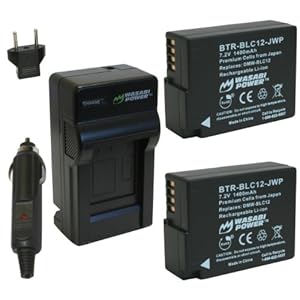 Wasabi Power Battery (2-Pack) and Charger for Leica BP-DC12, BP-DC12-U, 18729 and Leica V-Lux 4