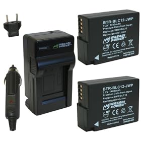 Wasabi Power Battery and Charger Kit for Panasonic DMW-BLC12, DMW-BLC12E, DMW-BLC12PP and Panasonic Lumix DMC-FZ200, DMC-G5, DMC-GH2