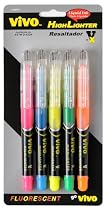 Vivo Vx Liquid Ink Highlighters, 5-Color Set, 18095