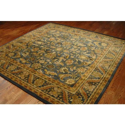 Safavieh Antiquities Collection AT52C Handmade Blue and Gold Hand-Spun Wool Area Rug, 6-Feet by 9-Feet