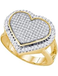 0.75CTW DIAMOND MICRO PAVE HEART RING