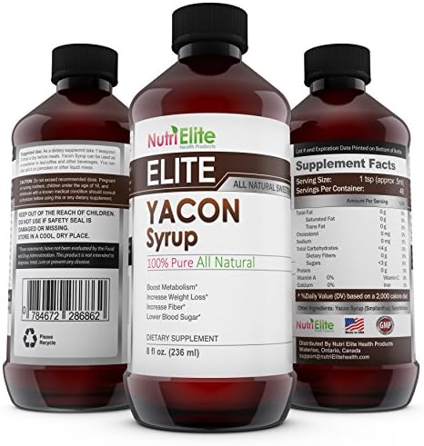 REAL YACON SYRUP ★ 100% Pure, Premium Syrup cold pressed from the Yacon Root ★ Metabolism Booster Increases Weight Loss as demonstrated on that TV Dr. show ★ Highest FOS 40 % ★ Low Glycemic ★ Low Calorie Sugar Substitute ★ Healthy and Delicious ★ Works well with Elite Forskolin ★ Caralluma Fimbriata, Green Coffee Bean and FBCx Fibre ★ 8 fl oz of REAL 3rd Party Verified Yacon Syrup backed by our 100% Money Back Guarantee!