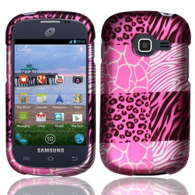 For Samsung Galaxy Centura S738C Hard Design Cover Case Pink Exotic Skins Accessory