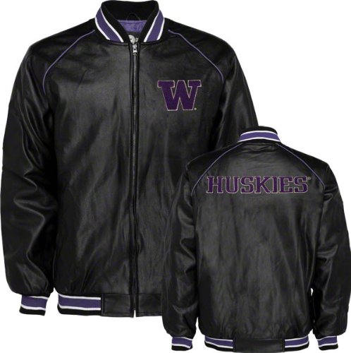 Washington Huskies Faux Leather Varsity Jacket