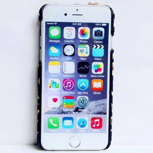 Iphone 6 Plus Case (5.5 Inch) Extreme Deluxe Bling Diamante Leopard Print Red Lips Handmade Clear Crystal Rhinestone Diamond Skin Case Cover Compact, Elegant, Stylish Hard Phone Shell Protection for Iphone 6 Plus