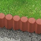 Garden palisade | Fence | Border edge | Lawn edging | Hammered in lawn | 2.1 m long | 10 pieces | Terracotta