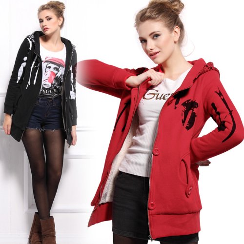 (ゴールドジャパン)Goldjapan パーカー綿長袖ニットセータートップス ロング丈 大きめ