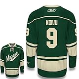 KOIVU 9 Minnesota Wild Reebok Premier Third NHL Hockey Jersey (NHLPA Certified Custom Sewn Authentic Twill)