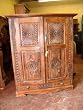 Antique Armoire Tv Cabinet Carved Rustic Chest from India