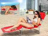 Vega Plus Beach Chaise / Lounger - Red