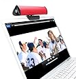 GOgroove USB Powered Laptop Speaker Bar with Clip-On & Portable Design - Works with HP Stream , Toshiba Satellite , ASUS X551MAV Notebook & More - RED