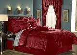 Review KingLinen  / 7Pcs Cal King Metrotown Bed in a Bag Comforter Burgundy