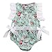 Kids Baby Girl Clothes Lace Floral Cotton Romper Bodysuit Jumpsuit Outfits (18-24 Months, Blue Floral)