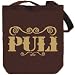 Canvas Tote Bag Brown " Puli - ORNAMENTS / URBAN STYLE " Dogs