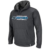 NFL Men's Carolina Panthers Gridiron Hood III Long Sleeve Hooded Fleece Pullover (Charcoal Marled/Black, XX-Large)