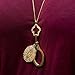 Antique Vintage Ornate Magnifying Glass Pendant With Chain Necklace, Gold Tone
