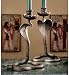 11 Ancient Egyptian Uraeus King Cobra Iron Sculpture Statue Candle Stand Holder - Set of 2