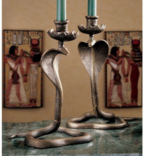 Best Cheap Uraeus Royal Egyptian Cobra Foundry Iron Candlestick