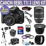 Canon Rebel T1i + Canon 18-200mm IS Lens + .40x Fisheye Lens + 2x Telephoto Lens + 3 Year Celltime Warranty Repair Contract