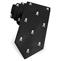 Skull & Crossbones Narrow Tie by The American Necktie Co - Black Microfiber