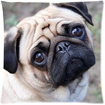 HomieProduct Charming Pug Dog Custom Zippered Pillow Case 18x18 (one side) (P-Pillow342)