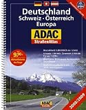 ADAC Stra&szlig;enAtlas Deutschland / Schweiz / &Ouml;sterreich / Europa 2008/2009: Deutschland 1:200 000, Schweiz 1:301 000, &Ouml;sterreich 1:300 000, Europa 1:4 .. - Gro&szlig;e Fernstra&szlig;enkarte mit ADAC LotsenSystem - Collectif