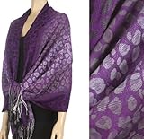 FUJacqLeo330KC Lightweight Jacquard Leopard Print Pashmina Fringe Scarf / Stole / Wrap - Purple FUJacqLeo330KC Lightweight Jacquard Leopard Print Pashmina Fringe Scarf / Stole / Wrap - Purple