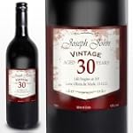 Personalised Red Wine Vintage Age Label